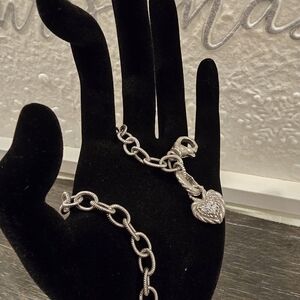 Judith Ripka Silver Heart Charm Bracelet